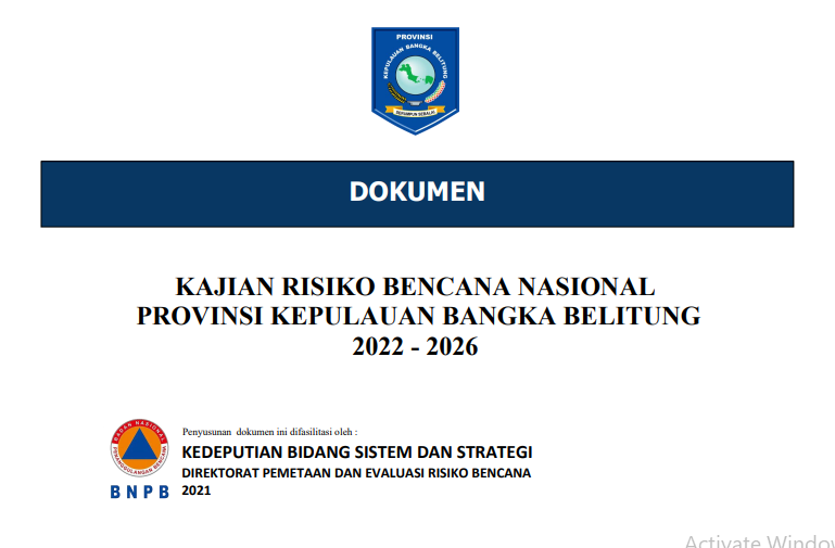 KAJIAN RISIKO BENCANA NASIONAL PROVINSI KEPULAUAN BANGKA BELITUNG 2022 - 2026